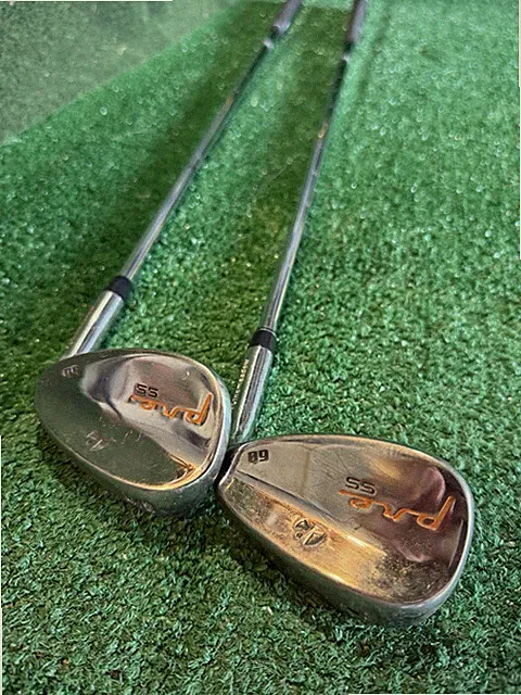 +1/2” Pinemeadow Pre SS 56° Sand & 60° Lob Wedge Pair~Steel Shaft~Stock Grips~RH