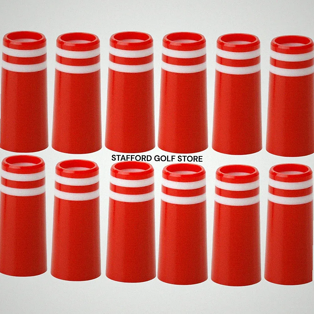 1.2" Red/White Custom Iron Hybrid Golf Ferrules Dozen Pack 12 pcs 13.6mm OD -New