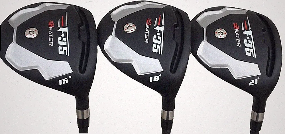 +1.5" Long F35 Black TaylorFit #3,5,& 7 Graphite Regular Fairway Woods Golf Set