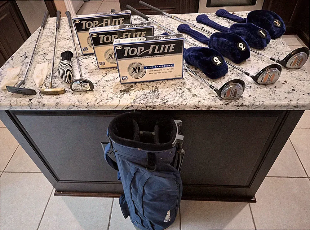 1 Driver, 2 Fairway Woods, 3 Putters, 45 Golf Balls, 1 bag - Package Deal