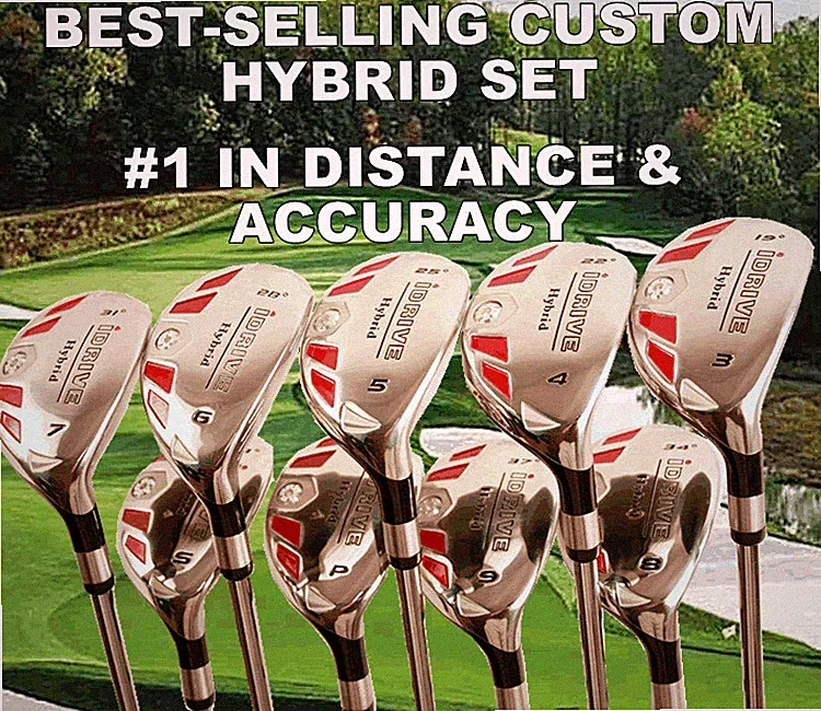 #1 iDrive Hybrid Graphite Clubs Complete Full Hybrid Set (3,4,5,6,7,8,9,PW) Set
