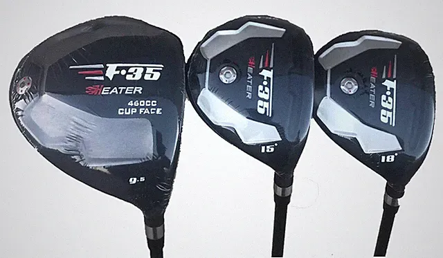 +1" Long Taylor Fit F35 Black graphite stiff 9.5 driver 3,5 golf wood set