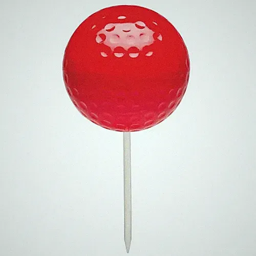 1 NEW IMPACT RESISTENT DIMPLE 5" BALL RED TEE MARKER FOR GOLF COURSE TEE BOX