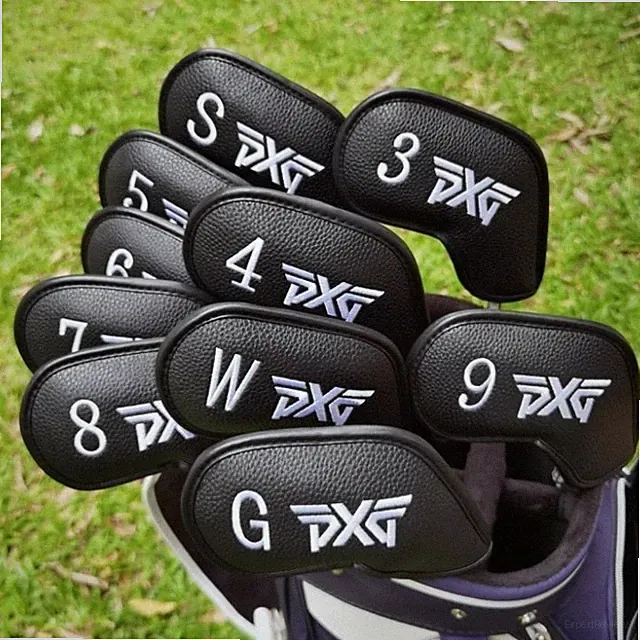 10/9Pcs PXG Club Golf Iron Headcover Cover Leather Magnetic 3-9+WSG