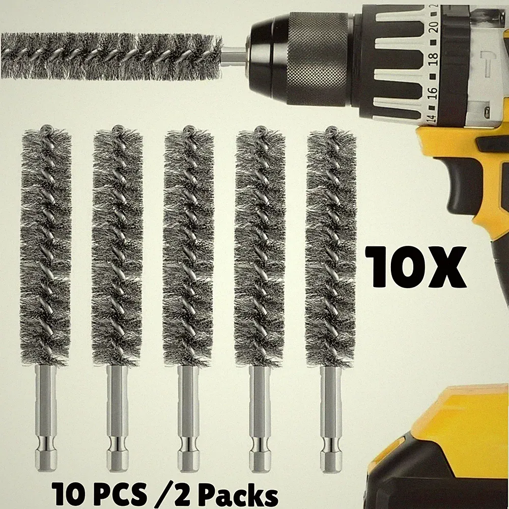 10 Pack Stainless Steel Wire Hosel Brushes