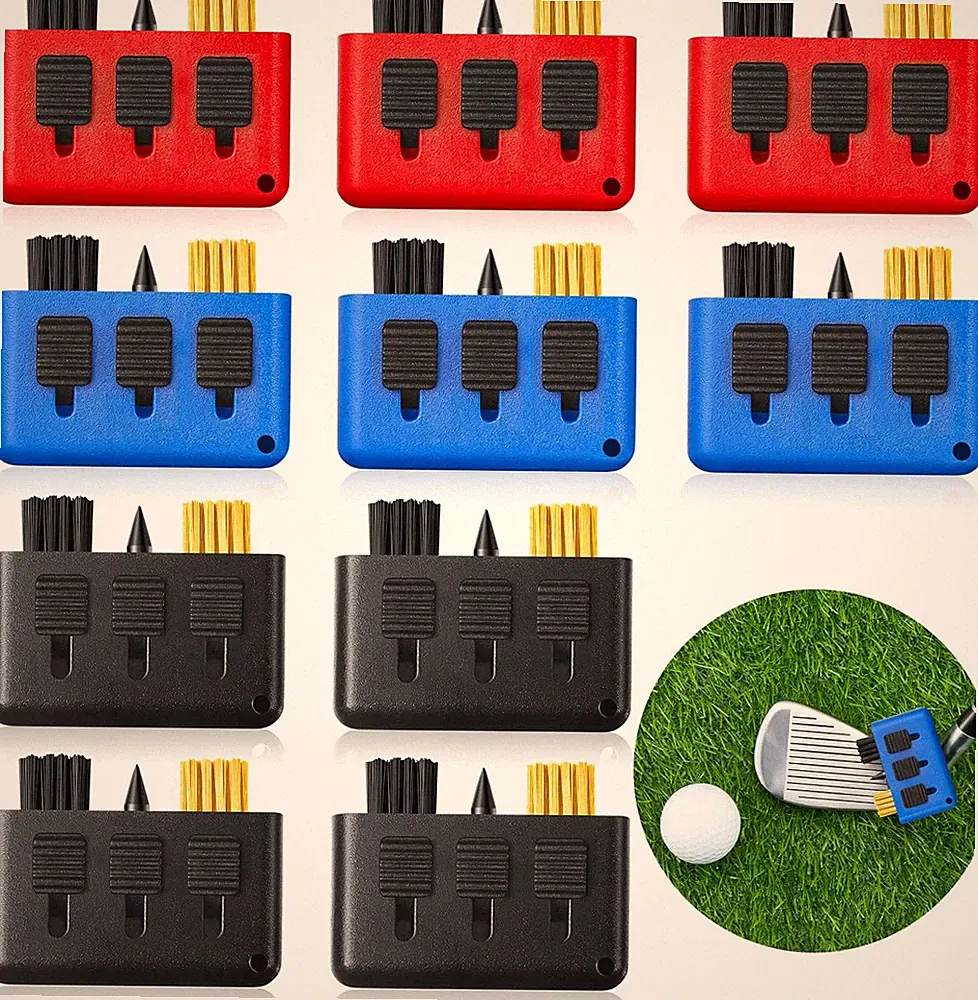 10 Packs 3 in 1 Retractable Multiple Use Golf Club Cleaner Tool Portable Golf Cl