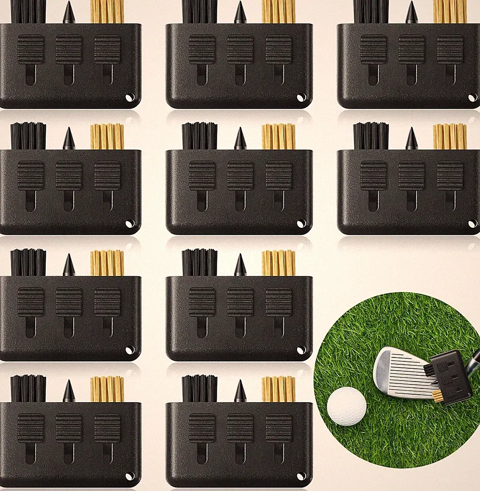 10 Packs 3 in 1 Retractable Multiple Use Golf Club Cleaner Tool Portable Golf Cl