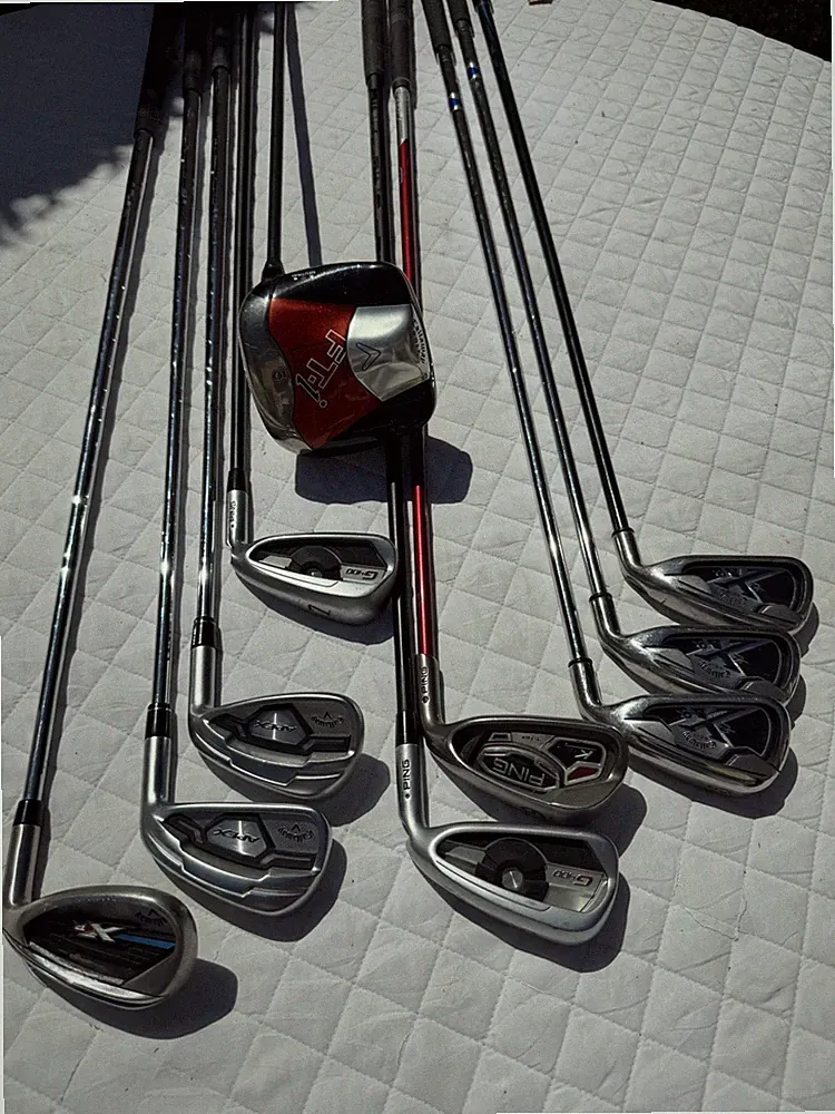 10 Pc. Callaway Ping Golf Club Iron Set X-20, X15, G400, Xr Apex Ft-i Driver 10
