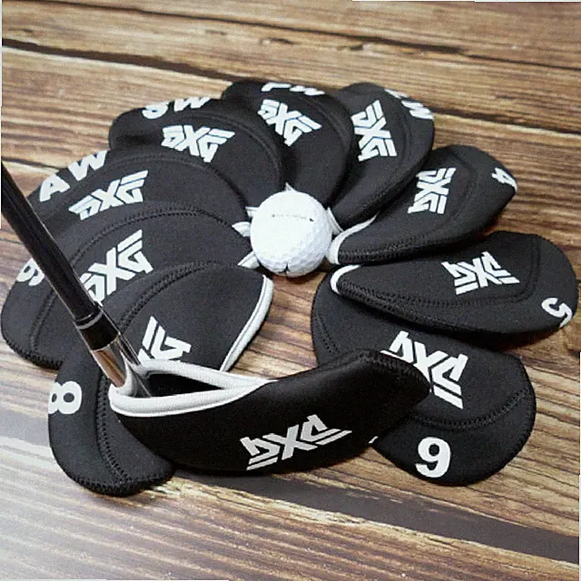 [10 pcs *] PXG Golf Iron Club Head Cover Black Neoprene Classic Brand New