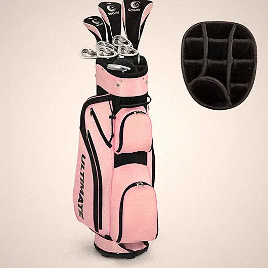 10 Pieces Womens Complete Golf Club Set with Alloy Driver - Color: Pink