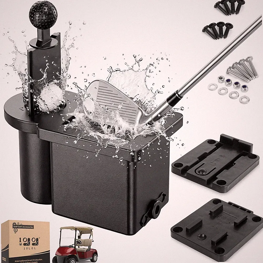 10L0L Golf Cart Ball Washer and Club Head Cleaner Kit 23 Piece Set, Black