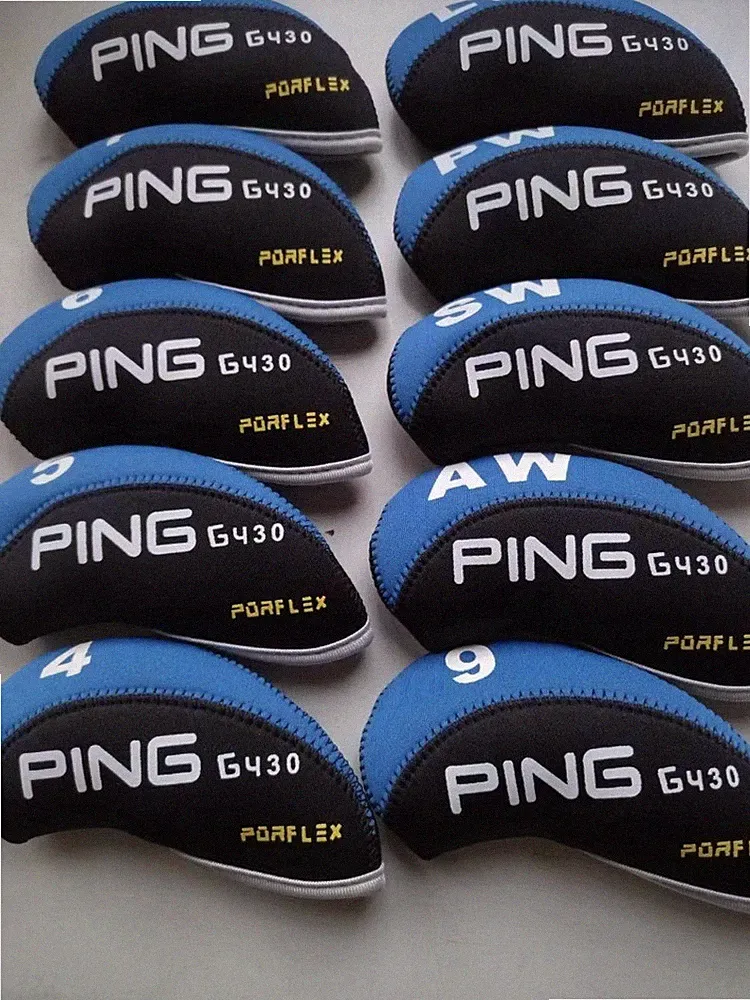10pcs 4-9 PSAL G430 Golf Club Iron Head Covers Set for Ping Blue
