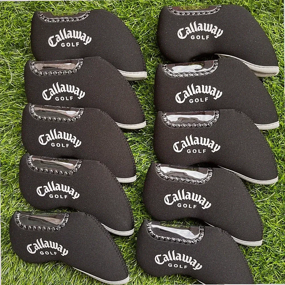 10Pcs Callaway Golf Iron Headcovers Covers Neoprene Classic Window Style Grey