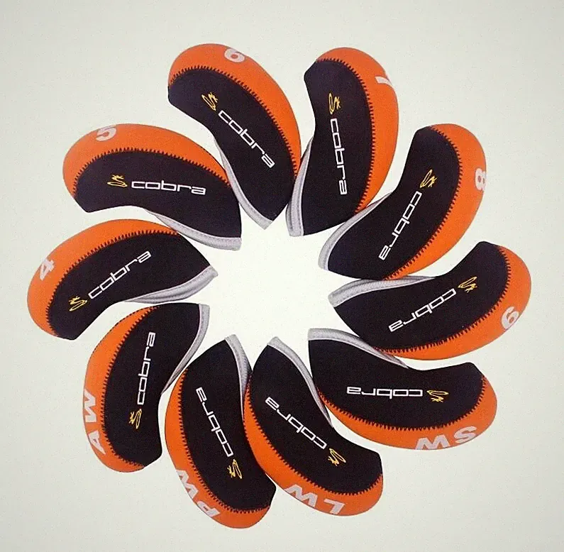 10Pcs Cobra Club Golf Iron Headcovers Covers Neoprene Orange