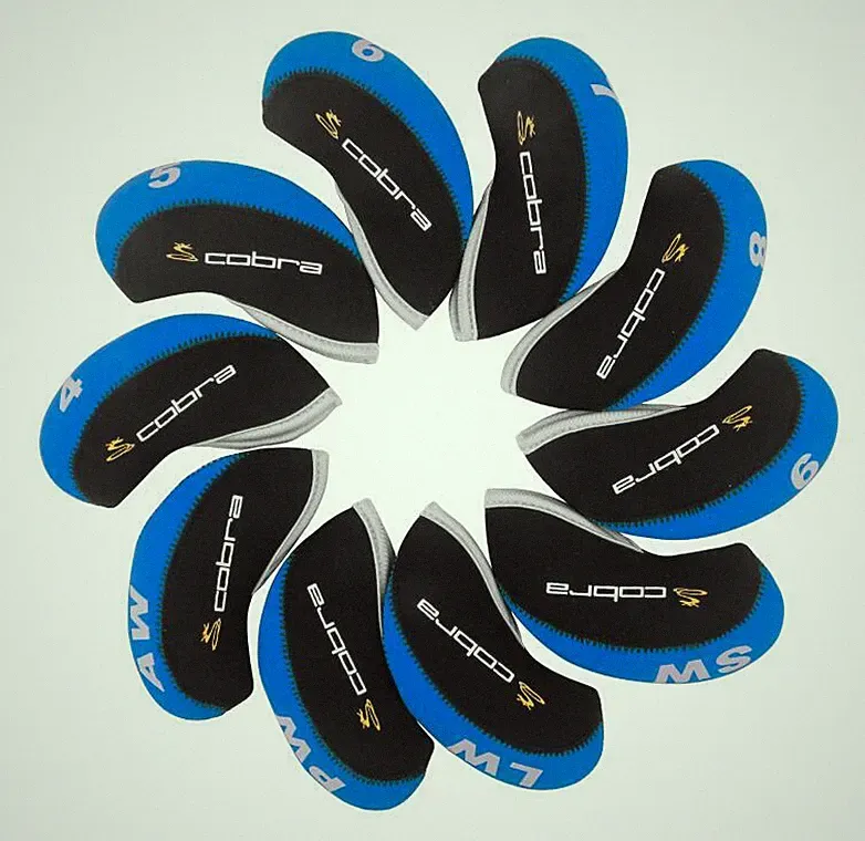 10Pcs Cobra King Club Golf Iron Headcovers Covers Neoprene 4-9 ASPL+W
