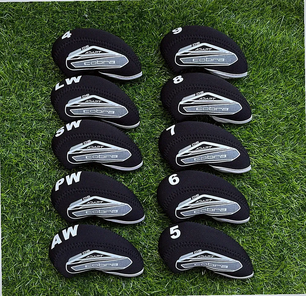 10Pcs Cobra KING SZ F9 Iron Head Cover Golf Club Covers Case Neoprene 4-9-ASPL/W