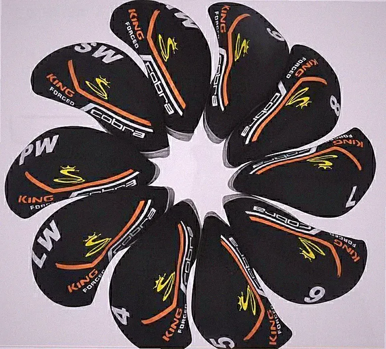 “10PCS” Golf Iron Headcovers for Cobra KING Club Head Covers Caps 4-LW