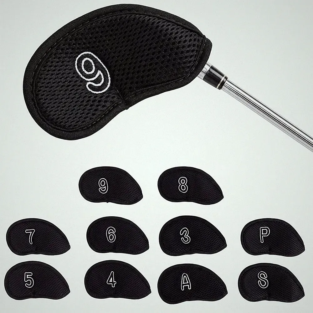 10Pcs Golf Iron Headcovers Set Fits Most Standard Golf Irons Protective Covers