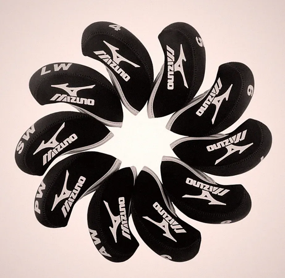 10Pcs Mizuno Golf Club Head Covers Caps Golf Iron Headcovers Neoprene 4-9+ASPL/W