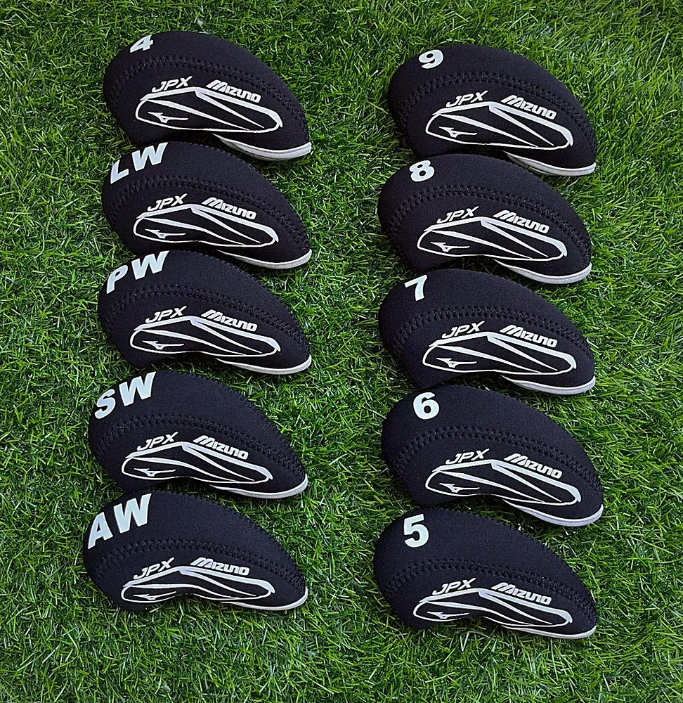 10Pcs Mizuno JPX Iron Head Cover Golf Club Covers Case 4-9-ASPL/W
