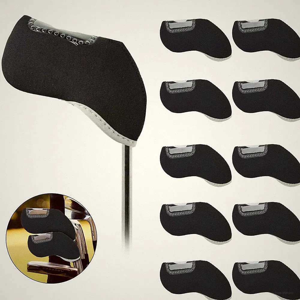 10Pcs Neoprene Iron Head Covers Pull on Golf Club Protector Set Golf Accessories