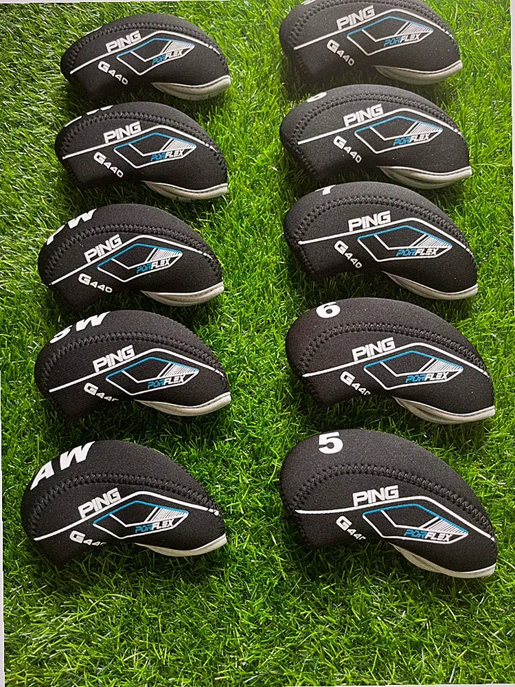 10Pcs Ping G440 Iron Head Cover Golf Club Covers Case Neoprene 4-9-ASPL/W