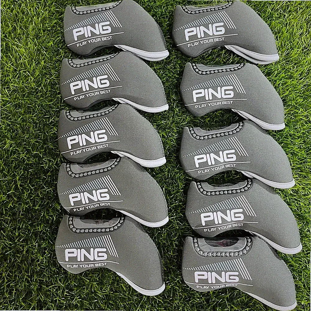 10Pcs Ping Golf Iron Headcover Covers Neoprene Clear Window View Universal