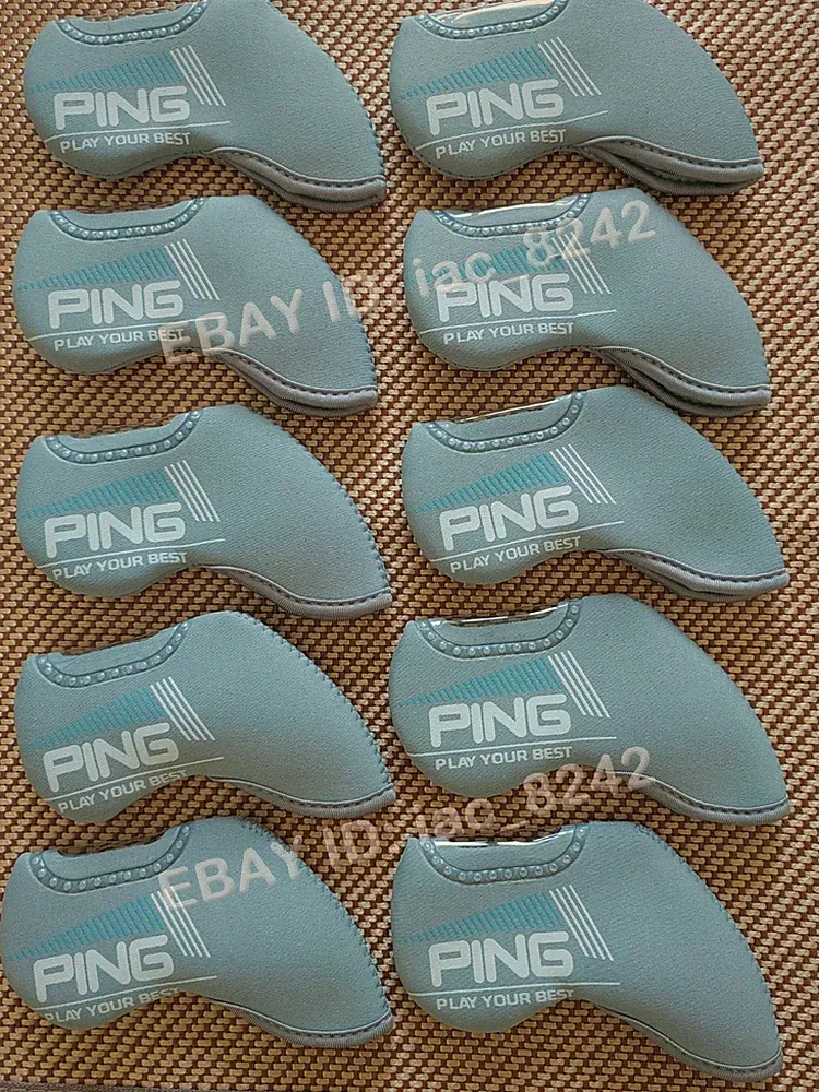 10Pcs Ping Golf Iron Headcover Covers Neoprene Clear Window View Universal