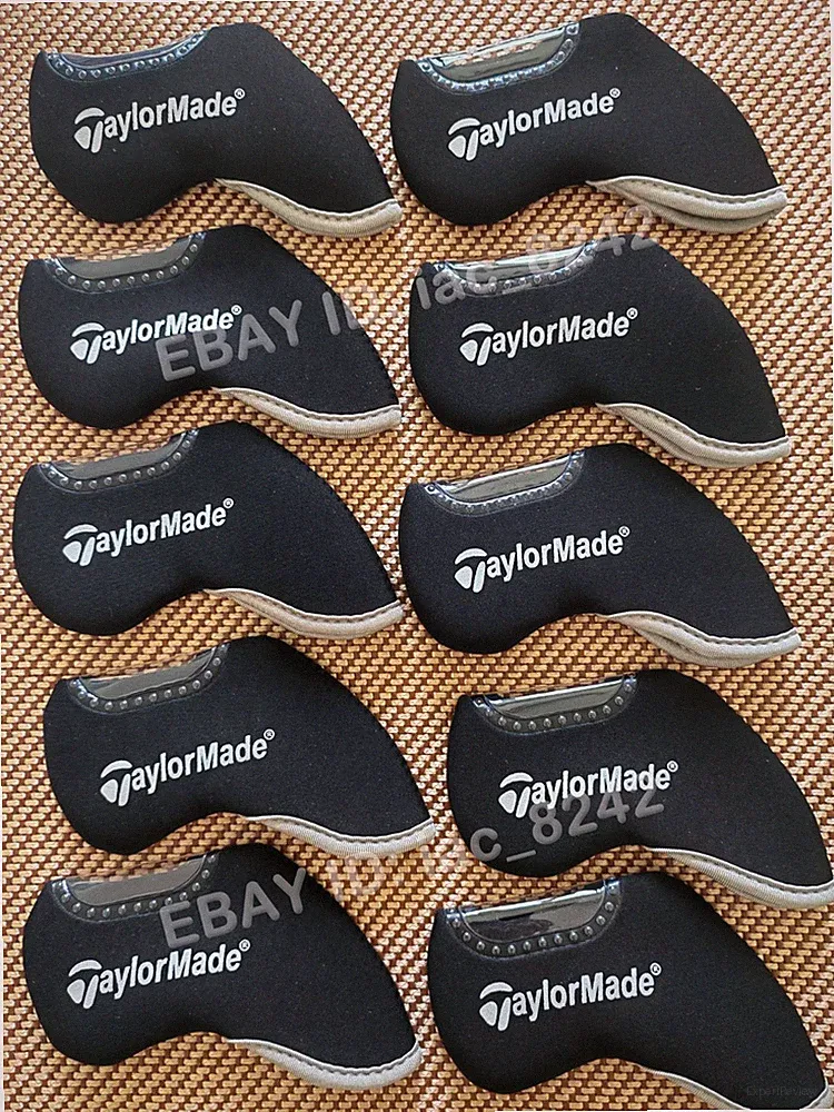 10Pcs TaylorMade Golf Club Iron Head Cover Headcover Neoprene Clear Window