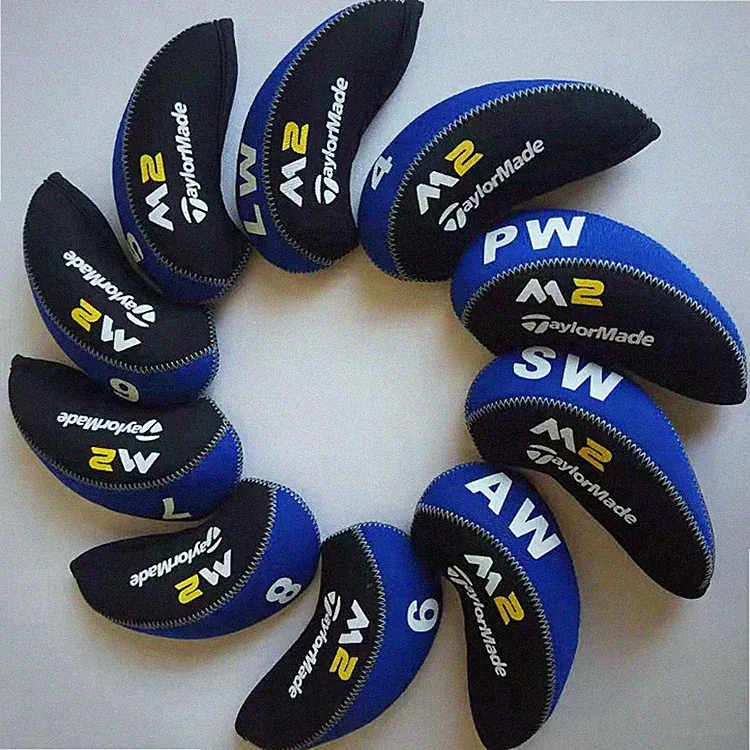 10Pcs TaylorMade M2 Iron Headcovers Set Neoprene Golf Club Covers 4-9PW AW SW LW