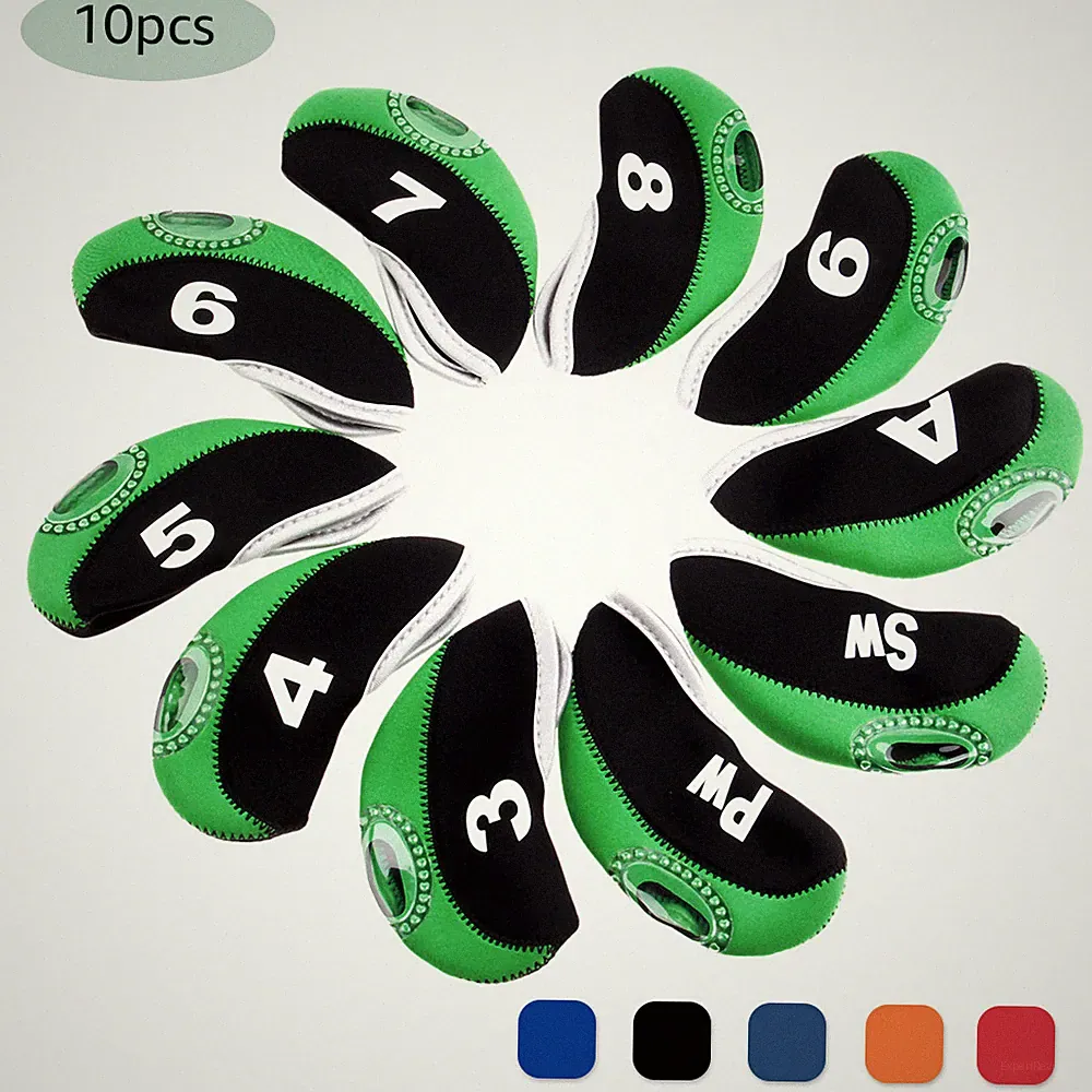 10xNeoprene Golf Iron Head Covers Set Headcover Fit Taylormade Mizuno Ping Cobra
