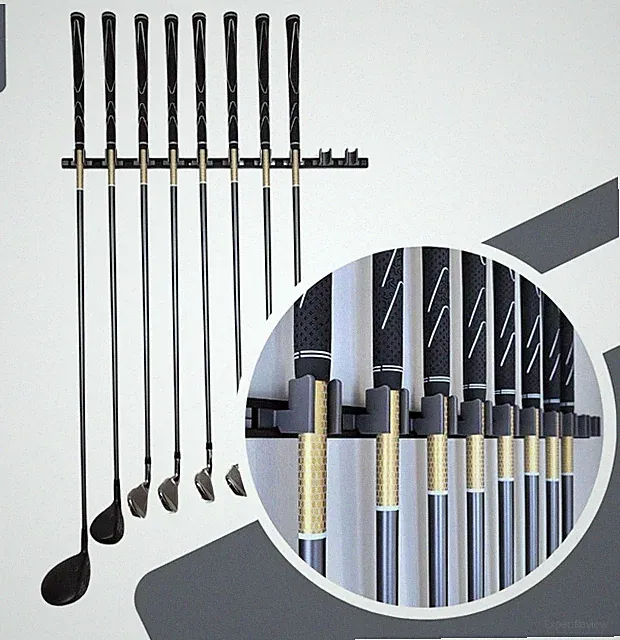 11 Golf Club Holders on 24" Rack, Wall Display, Wall Hanger, Rack, Mount, Organi