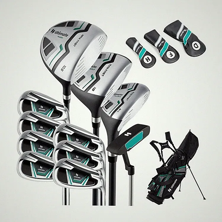 11 Pcs Complete Club Package Picnic Golf Men Set Tall Steel Graphite & Stand Bag