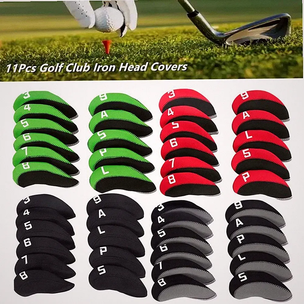 11Pcs Golf Club Head Covers Iron Putter Head Cover Putter Set Golf Accessoires