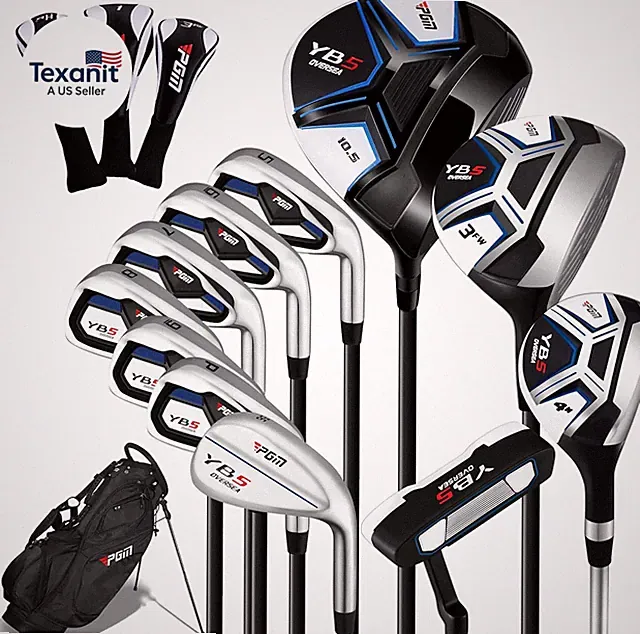 12/15 Pieces Men'S Complete Golf Club Set with Driver, Fairway, Hybrid, Irons, P