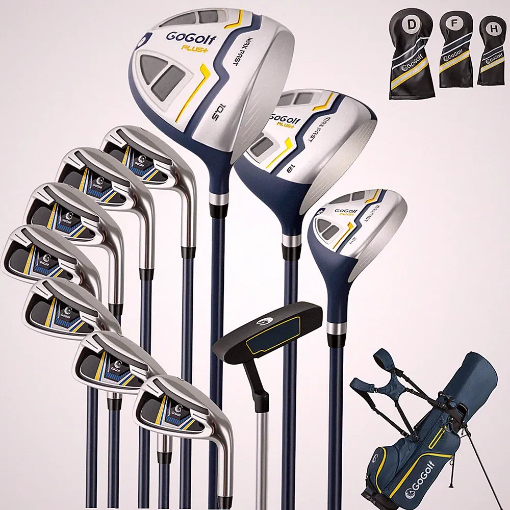 12 Pieces Men's Complete Golf Club Set Right Hand 460CC #1 Driver & #3 Fairway