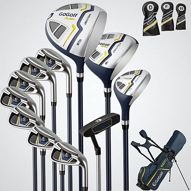 12 Pieces Men's Complete Golf Club Set Right Hand 460CC #1 Driver & #3 Fairway