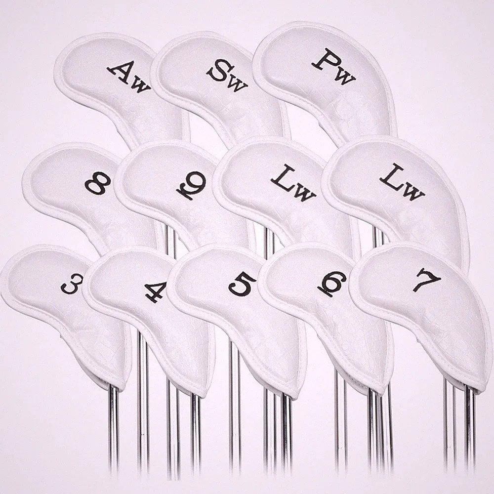 12pcs Crocodile Leather Golf Iron Club Headcover One-side Number Iron Covers Set