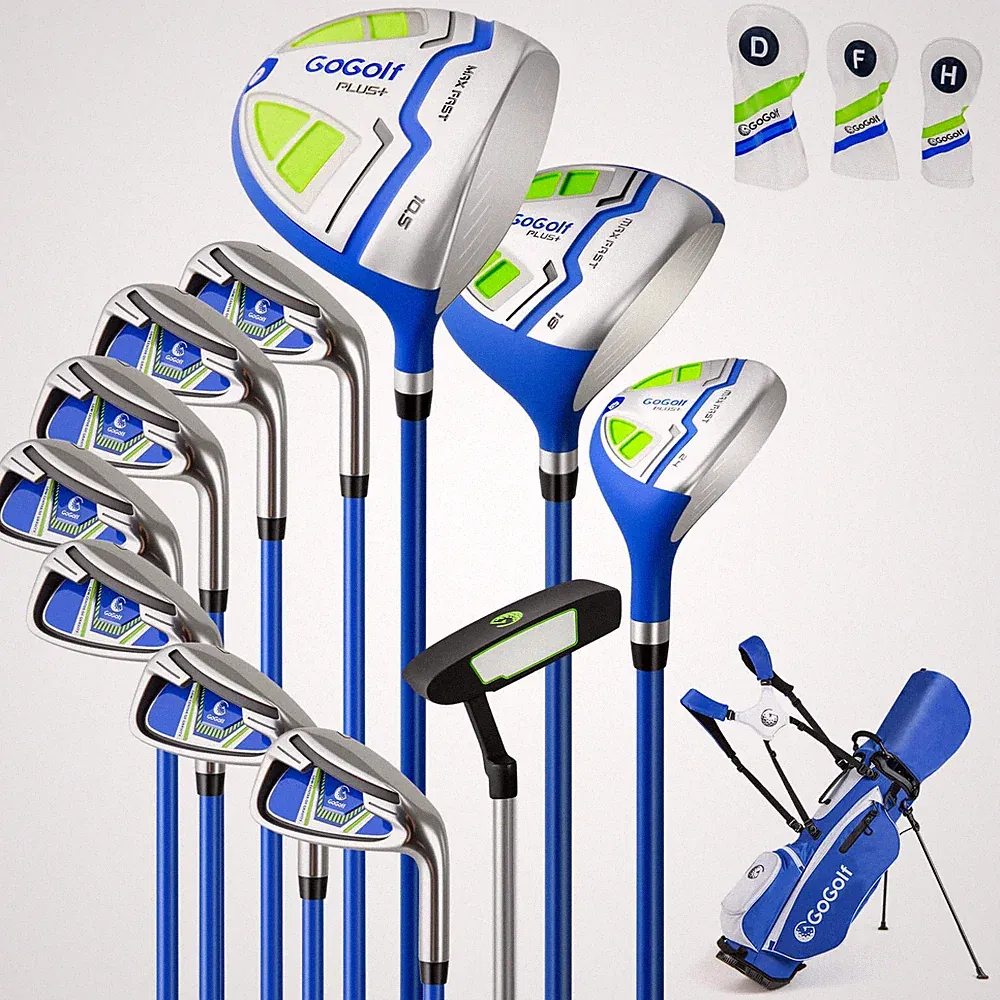 12PCS Men's Complete Golf Club Set Right Hand w/Putter Golf Stand Bag Rain Hood