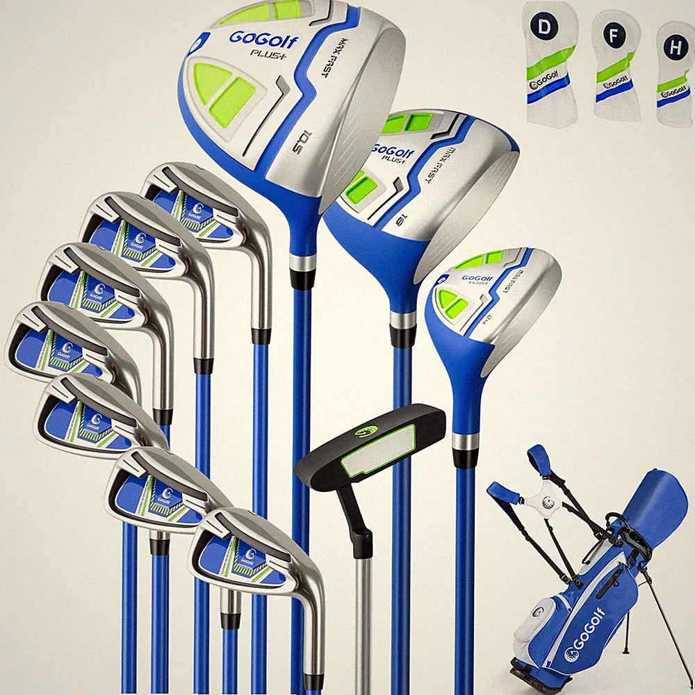 12PCS Men's Complete Golf Club Set Right Hand w/Putter Golf Stand Bag Rain Hood