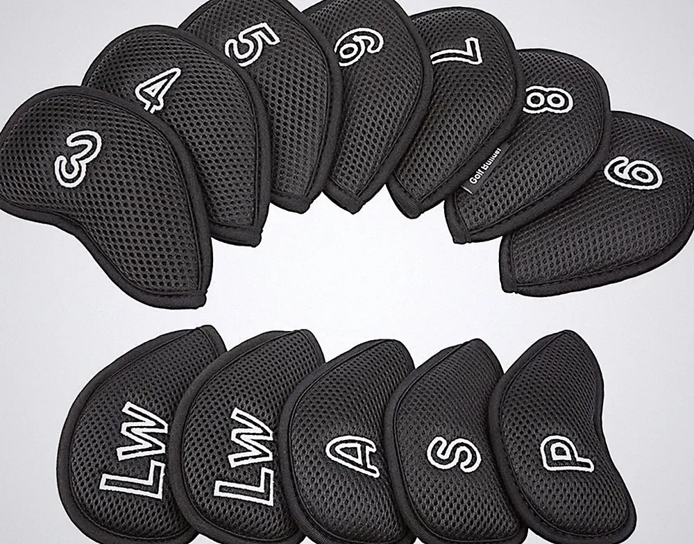 12Pcs/Pack Meshy Golf Iron Covers Set Golf Club Head Cover Fit Most Irons