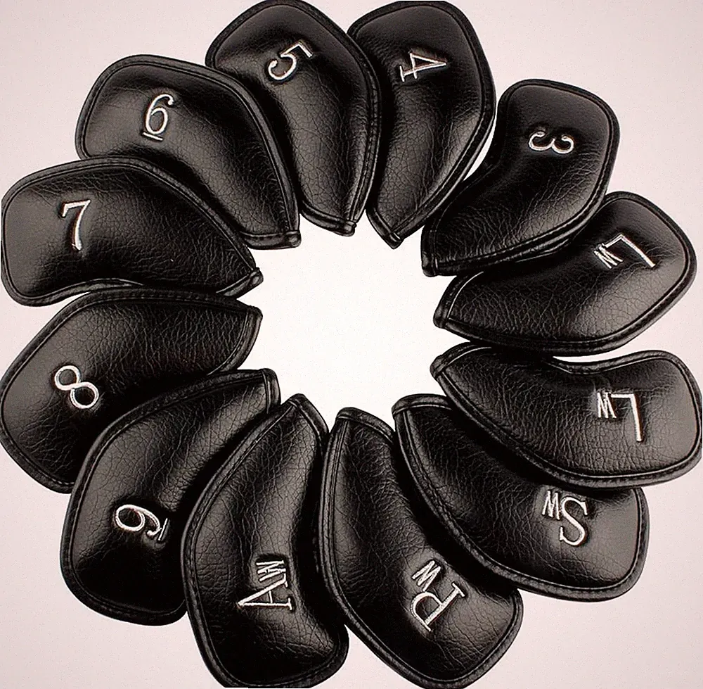 12pcs Thick Synthetic Leather Golf Iron Head Covers Set Headcover Fit All Bra...