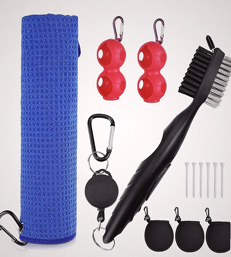 13 in 1 Golf Accessories - Golf Towel and Golf Club Brush, Golf Cleaning, Blue
