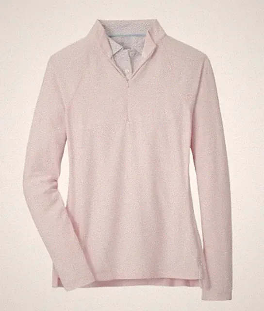 $130 Peter Millar Women's Melange Quarter Zip Pullover- Pale Pink- Small- New
