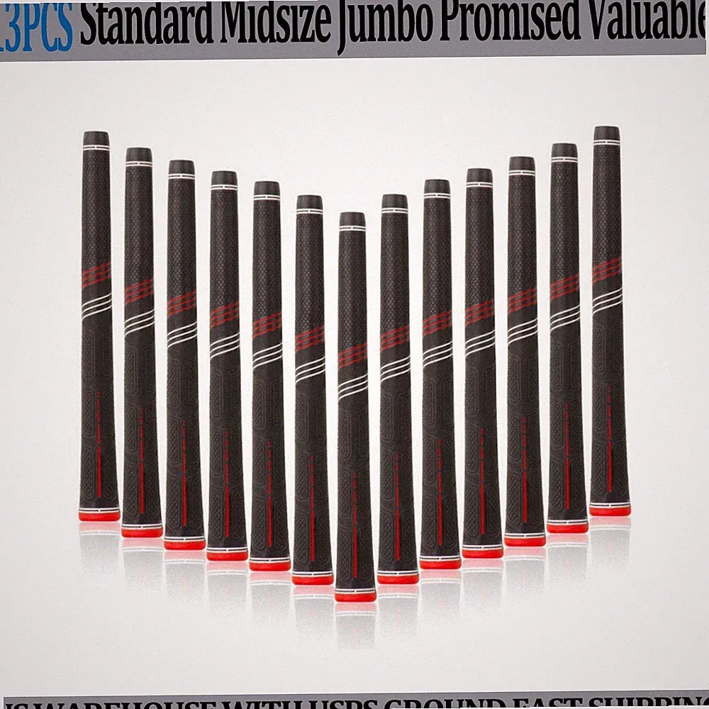 13PCs Golf Club Grips Golf Grip Anti-Slip Natural Rubber Standard Midsize Jumbo