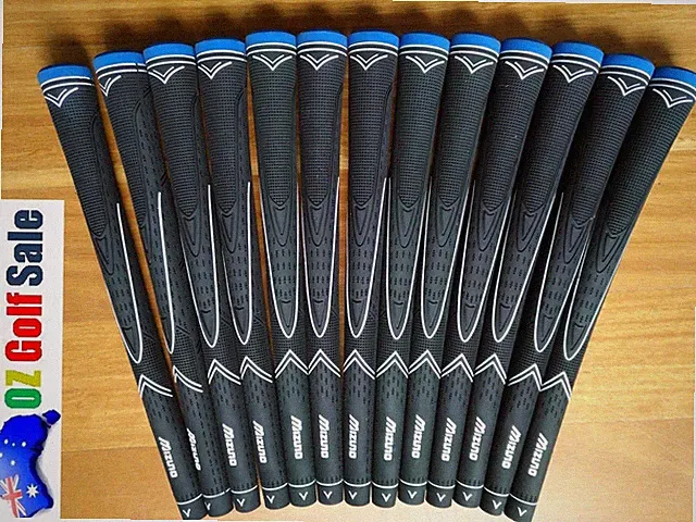13pcs Mizuno ZEPHYR Standard Rubber Grip - Black w/ Blue Cap