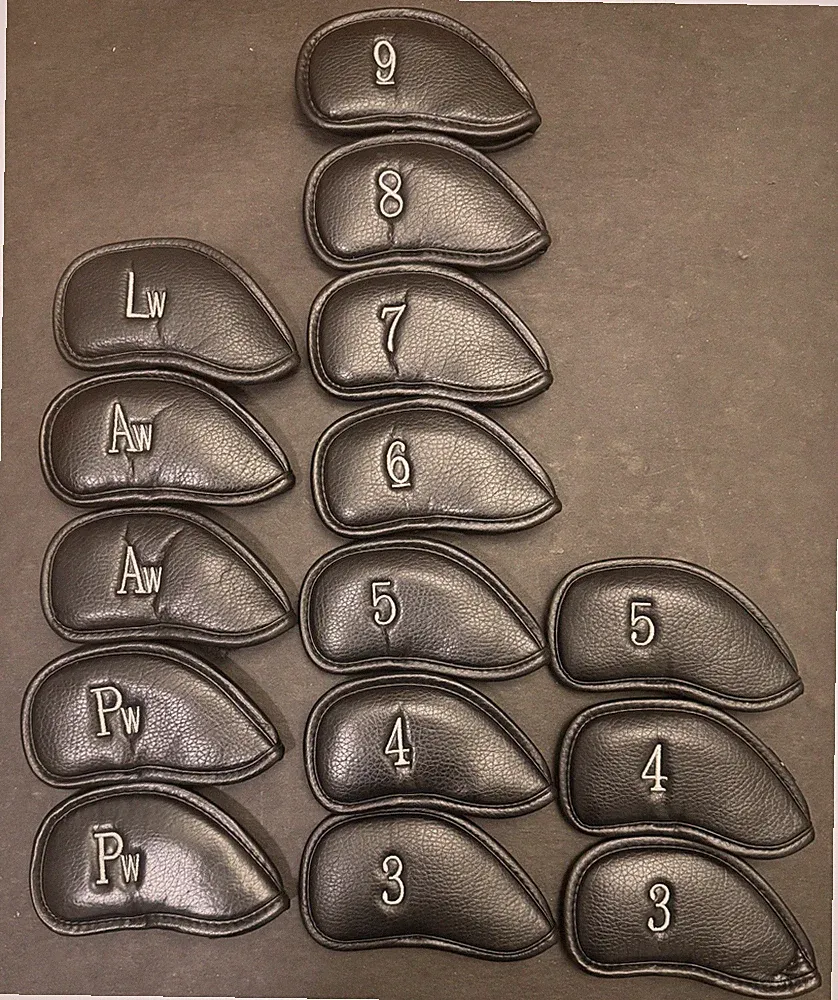(15 QTY LOT) Golf Iron Club Head Covers Black