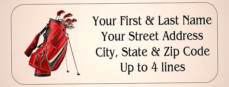 150 Golf Clubs Mailing Return Address Labels Personalized 1 x 2 5/8 in.