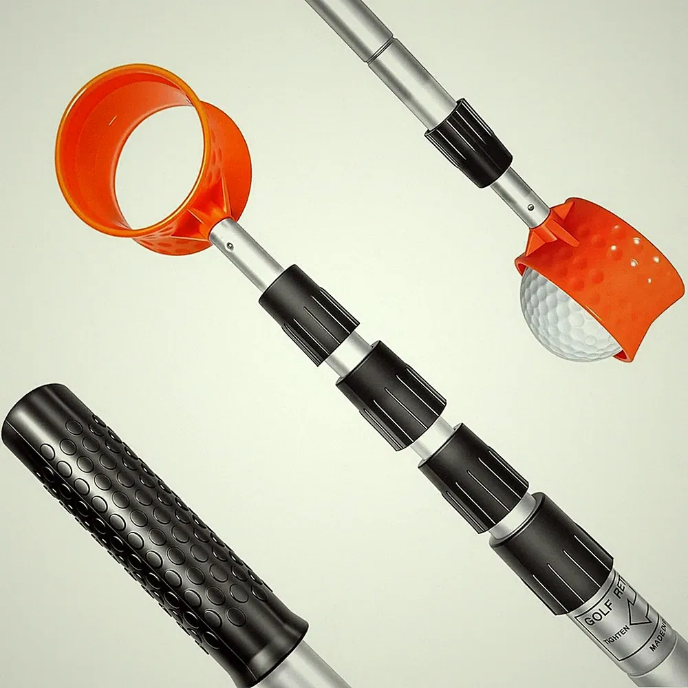 15ft Golf Ball Retriever, Stainless/Aluminum Alloy Telescopic Golf Ball Grabber