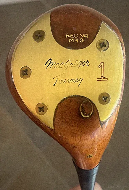 1951 MacGregor MT Tourney M43 Persimmon Driver RH Stiff Flex Steel
